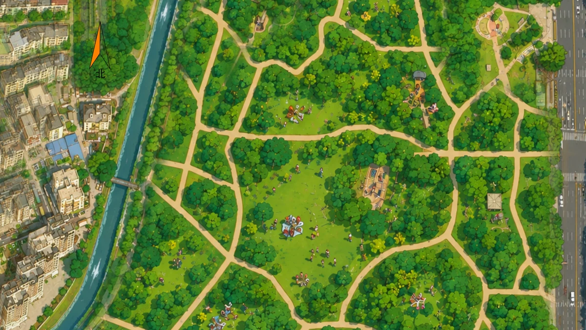 中心花园 orienteering map preview