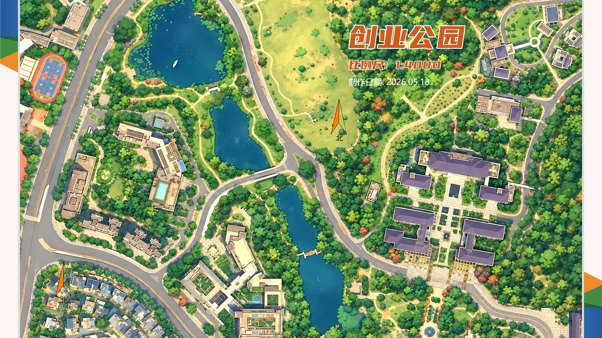 创业公园 orienteering map preview