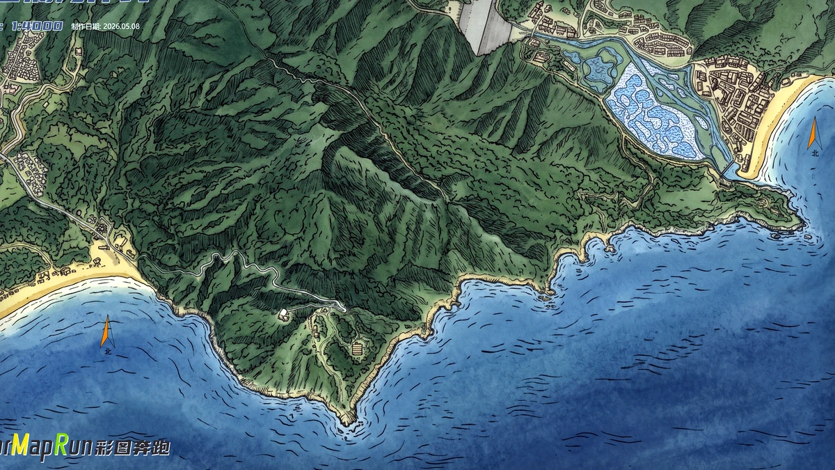 东西涌海岸线 orienteering map preview