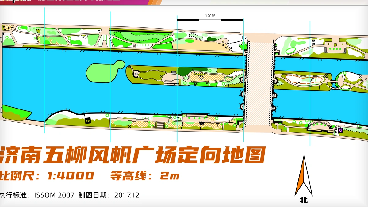 济南五柳风帆广场 orienteering map