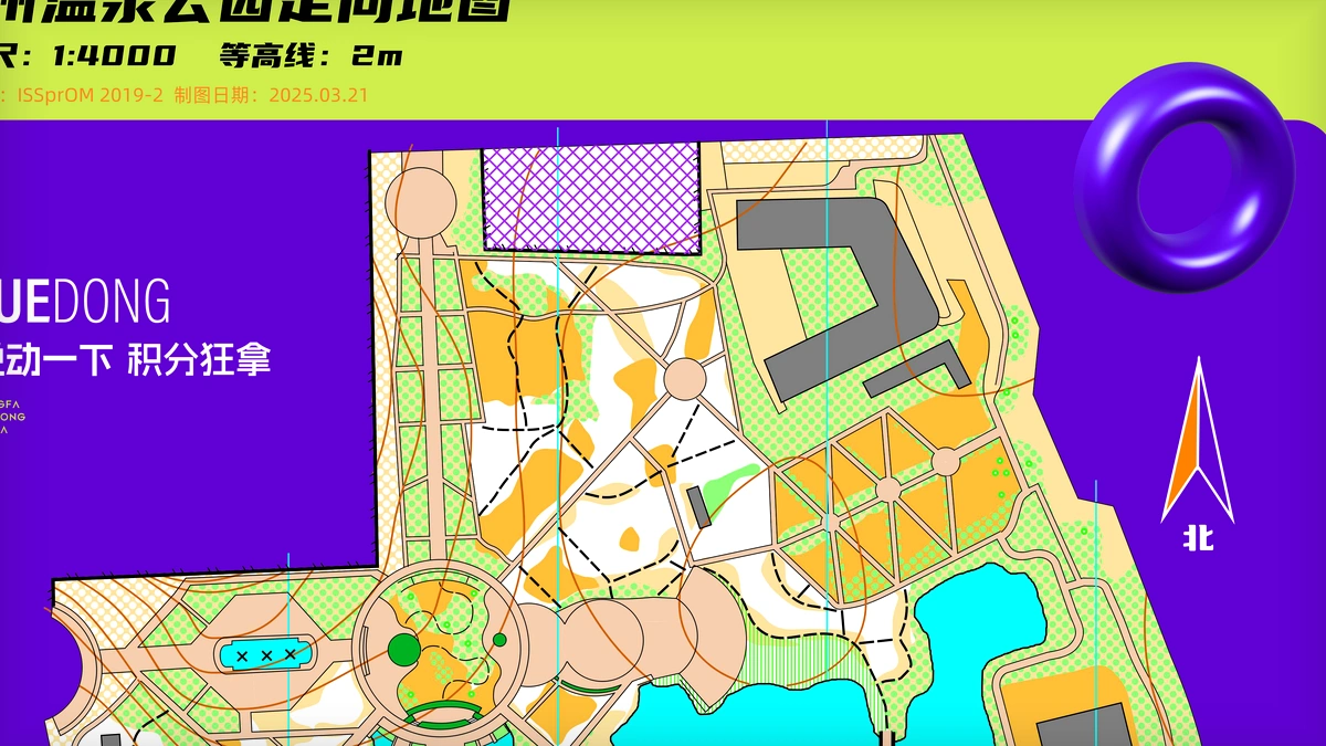 福州温泉公园 orienteering map preview