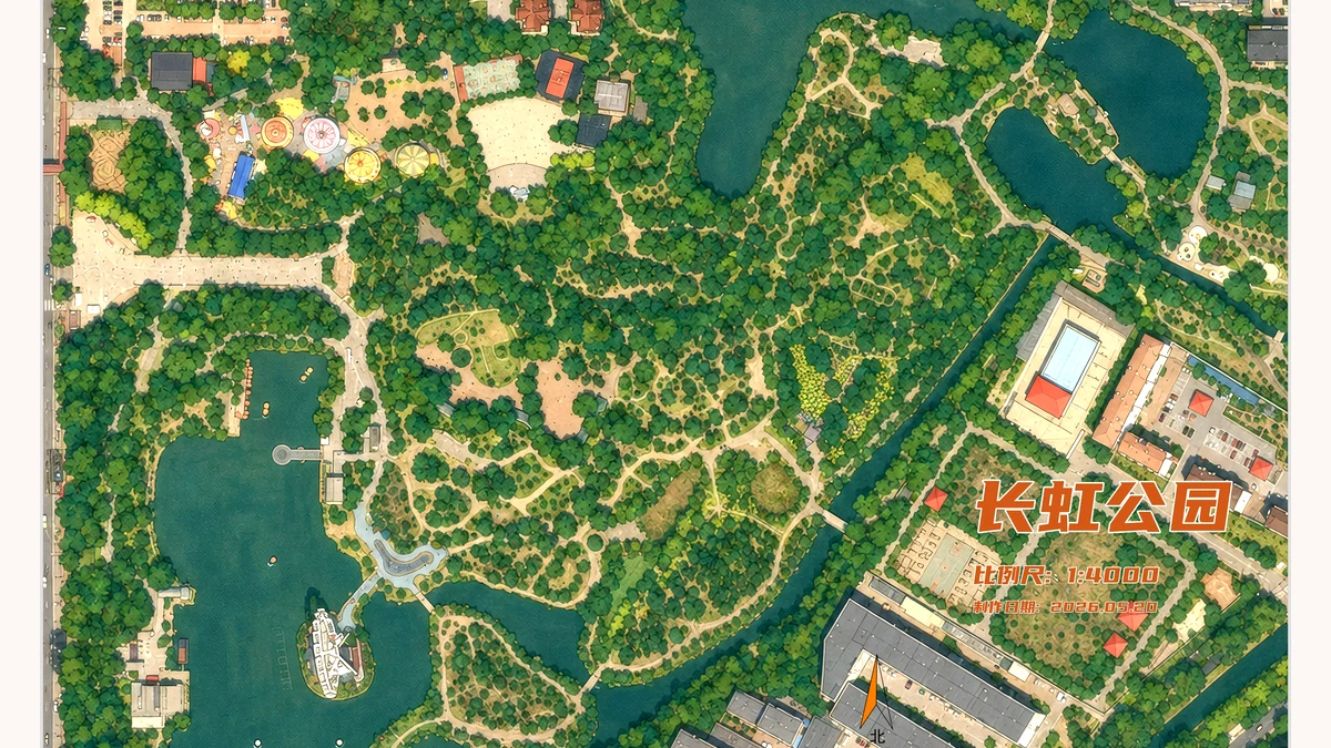 长虹公园 orienteering map preview