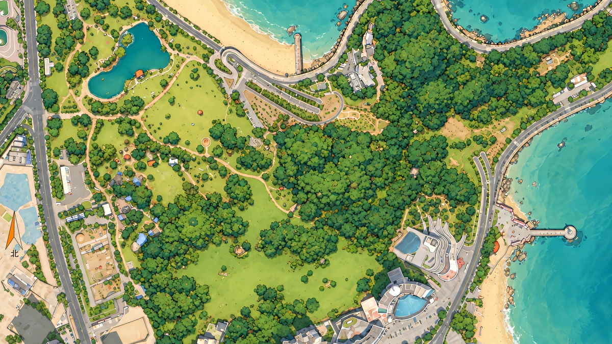 珠海市海滨公园 orienteering map preview